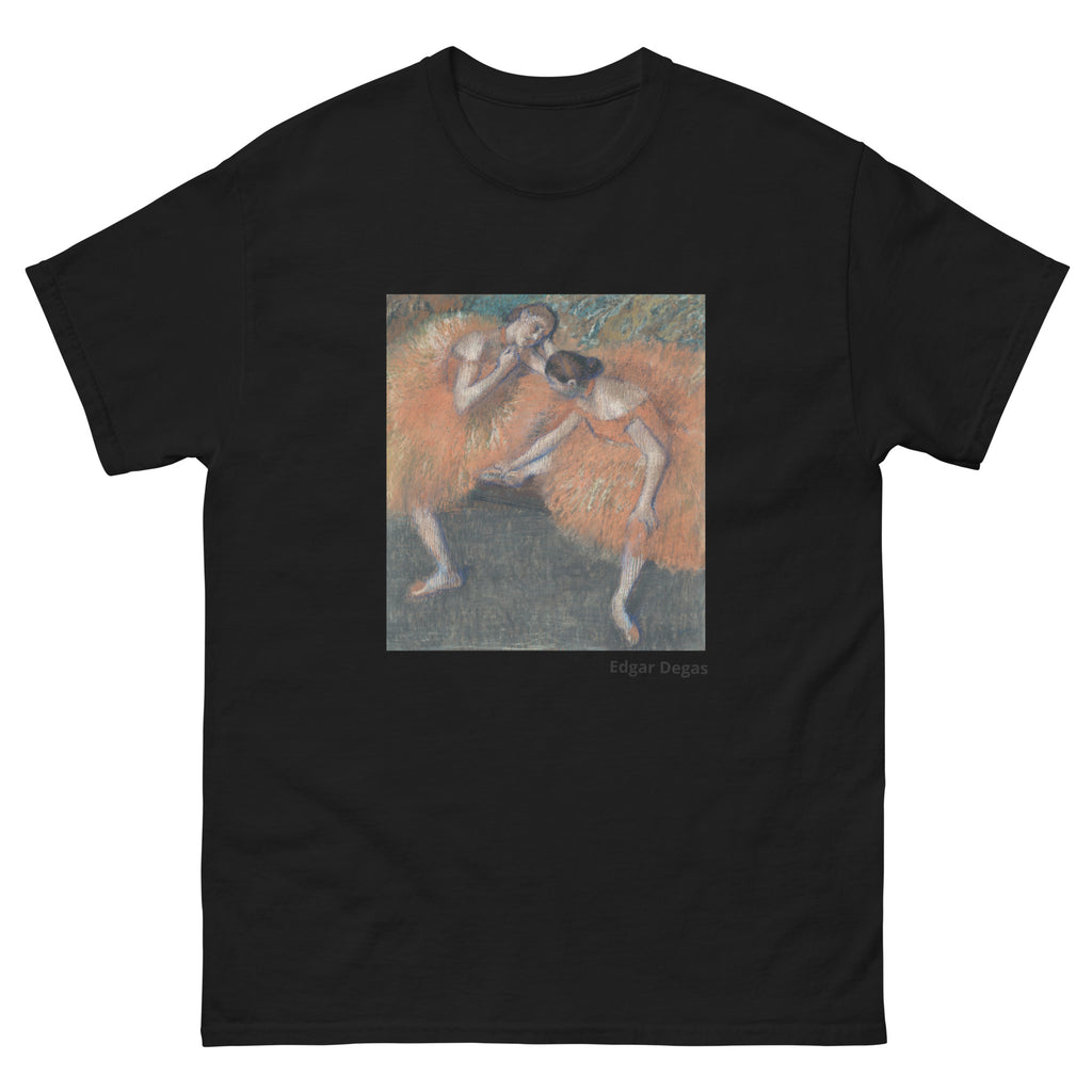 Unisex classic tee featuring Degas's impressionist painting of two ballet dancers rehearsing