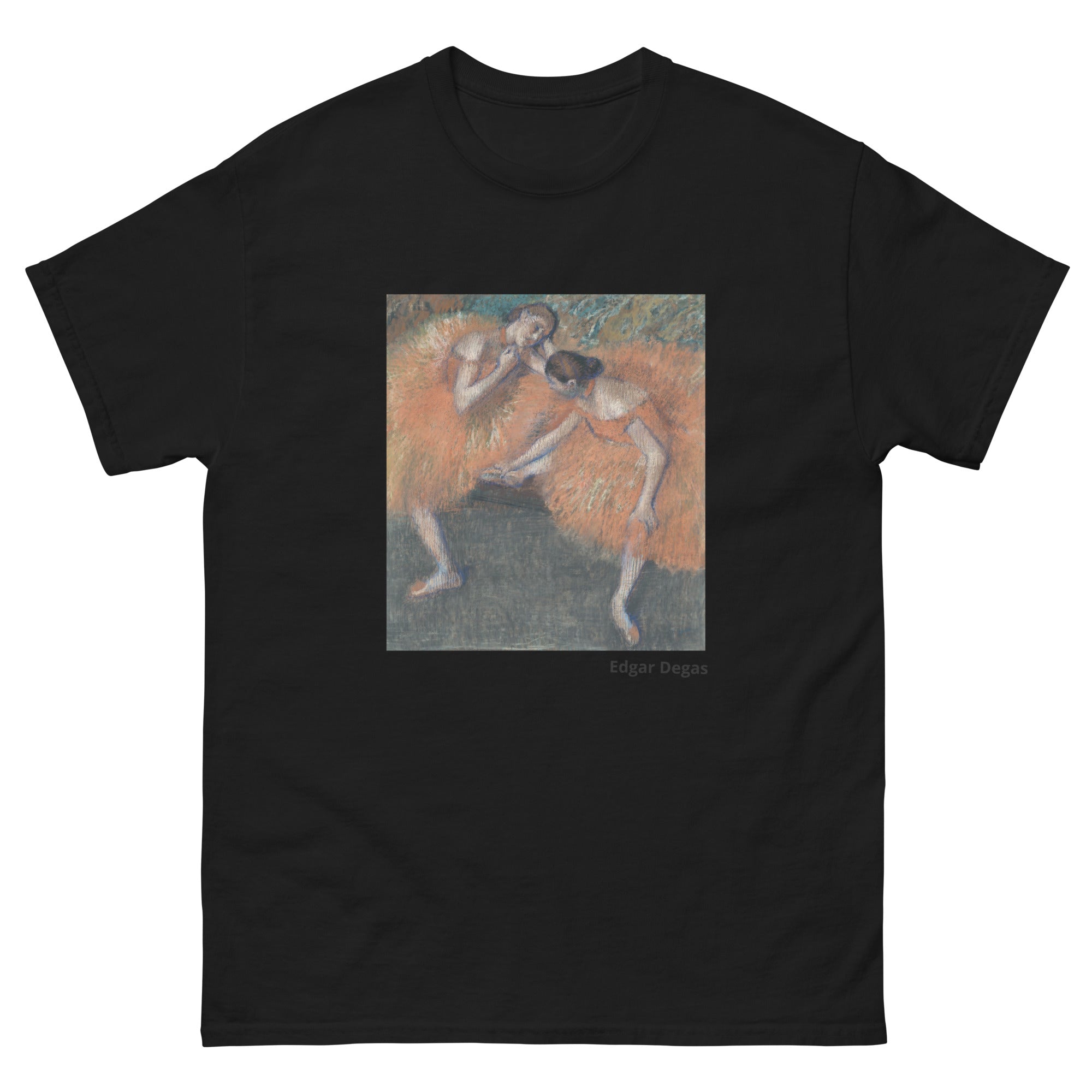 Unisex classic tee featuring Degas's impressionist painting of two ballet dancers rehearsing