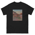 Unisex classic tee featuring Degas's impressionist painting of a quiet French village street