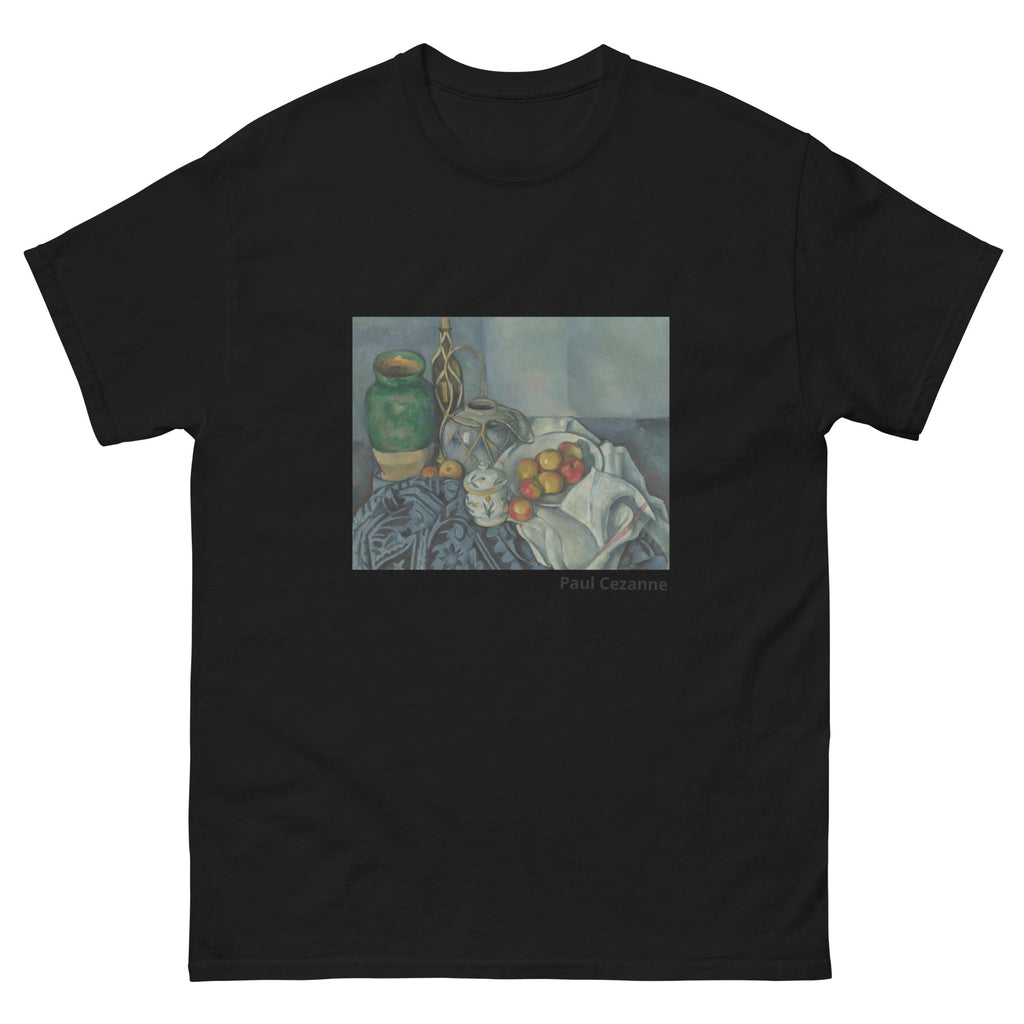 Unisex classic tee featuring Cézanne's post-impressionist still life with apples on a table