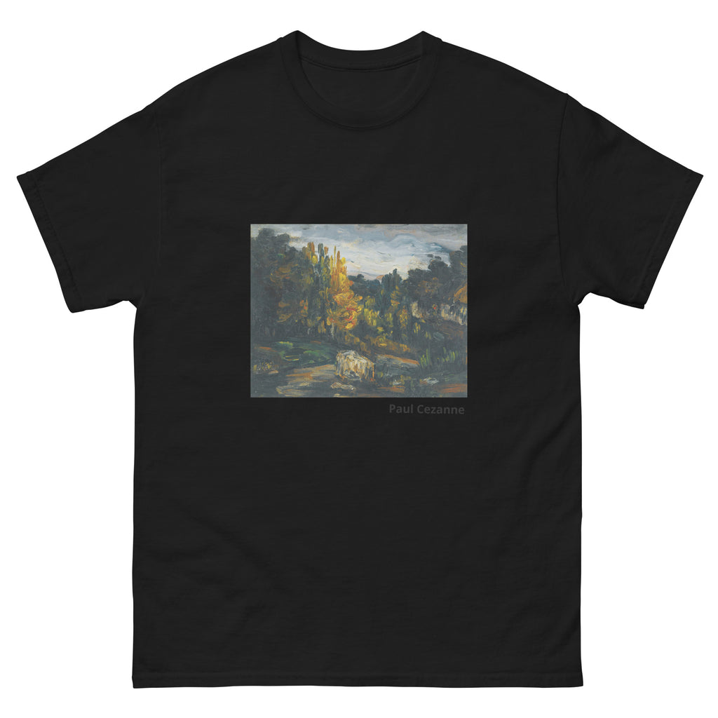 Unisex classic tee featuring Cézanne's post-impressionist French landscape painting Paysage