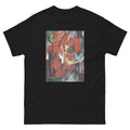 Unisex classic tee featuring Franz Marc's expressionist painting of two foxes in bold colors