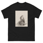Unisex classic tee featuring Rembrandt's self-portrait sketch rendered in expressive drawing style