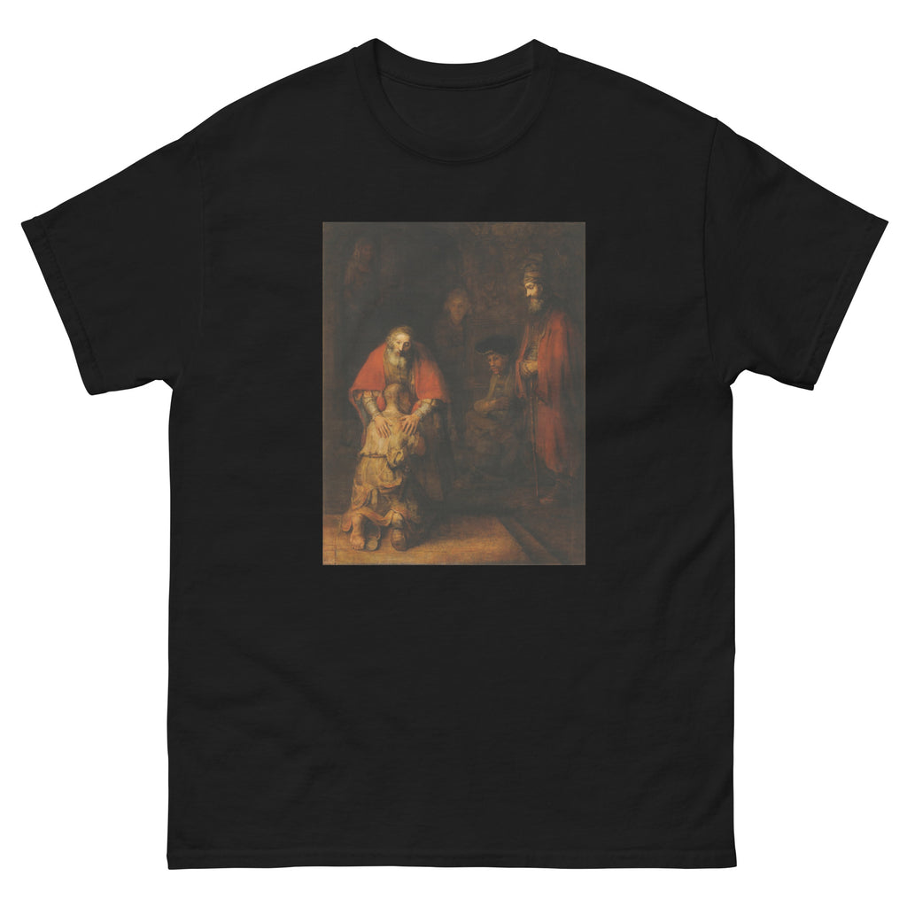 Unisex classic tee featuring Rembrandt's painting of the return of the Prodigal Son