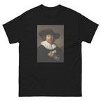 Unisex classic tee featuring Rembrandt's portrait of a man holding a sheet of music