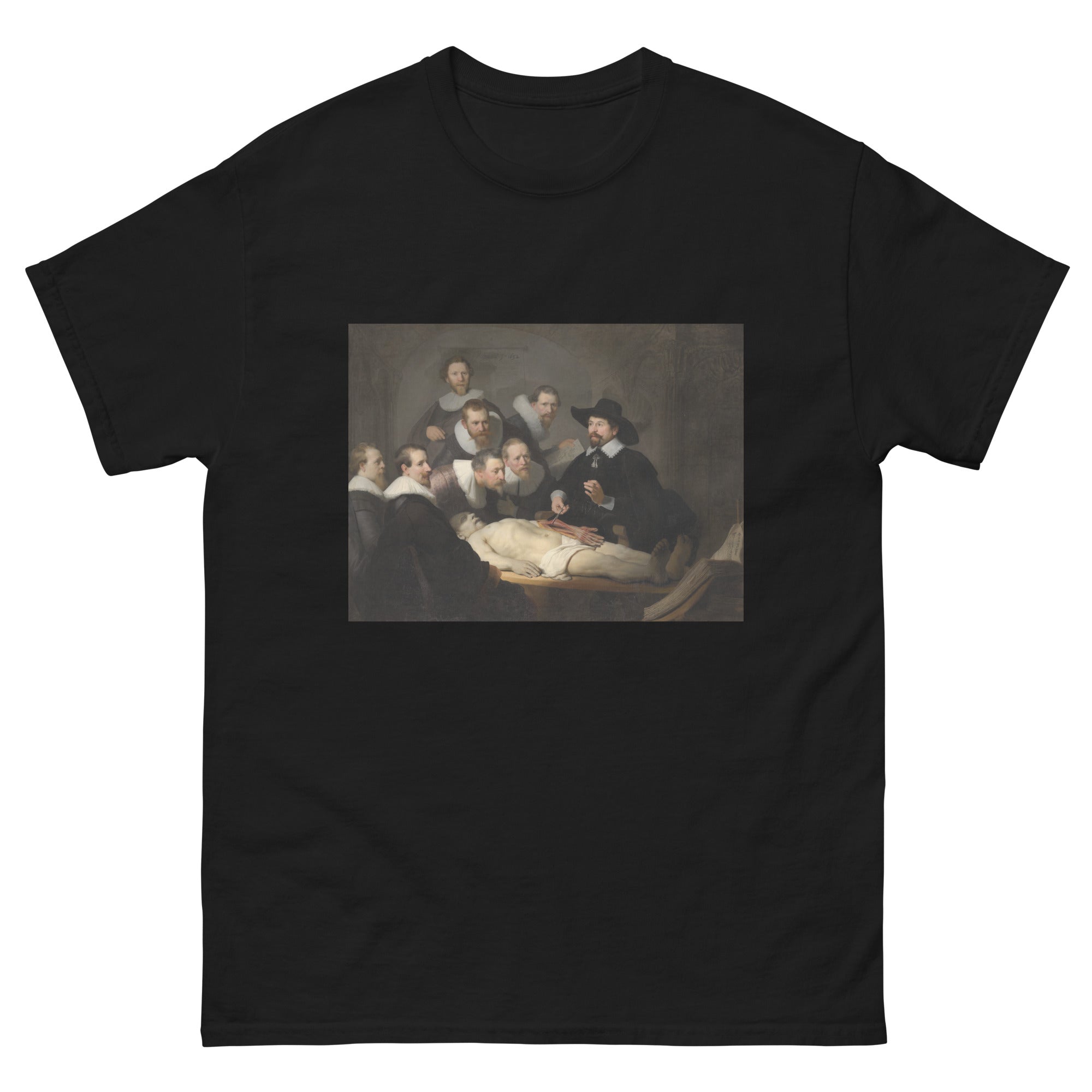 Unisex classic tee featuring Rembrandt's famous Anatomy Lesson of Dr. Nicolaes Tulp