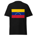 Unisex heather gray t-shirt featuring Venezuelan flag design printed across the front chest