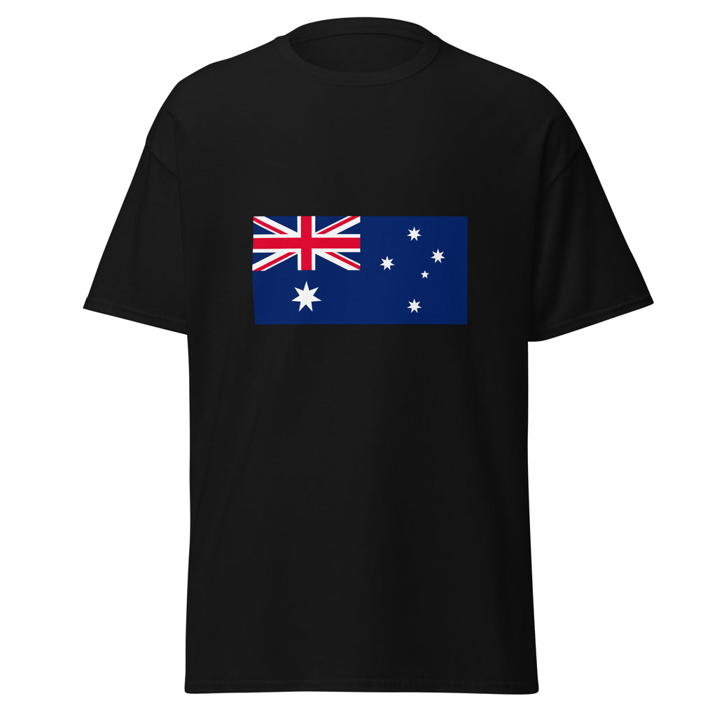 Unisex heather gray t-shirt featuring Australian flag design printed across the front chest