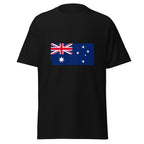 Unisex heather gray t-shirt featuring Australian flag design printed across the front chest
