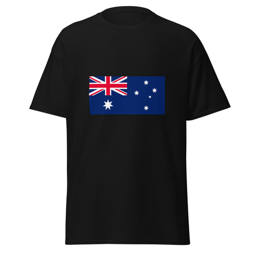 Unisex heather gray t-shirt featuring Australian flag design printed across the front chest