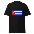 Unisex heather gray t-shirt featuring Cuban flag design printed across the front chest