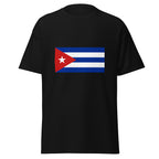 Unisex heather gray t-shirt featuring Cuban flag design printed across the front chest