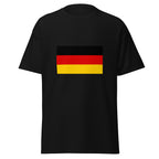 Unisex navy blue t-shirt featuring German flag design printed across the front chest