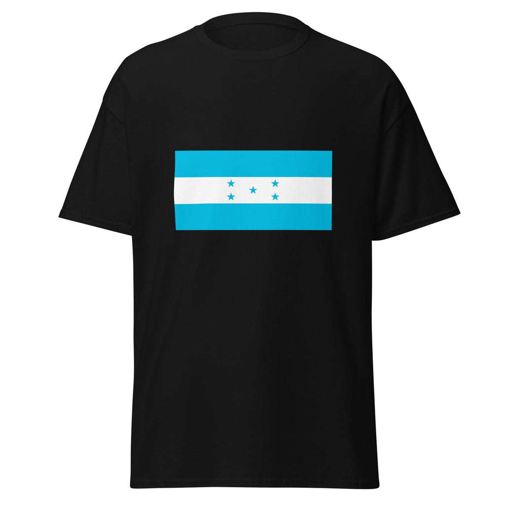 Unisex heather gray t-shirt featuring Honduran flag design printed across the front chest