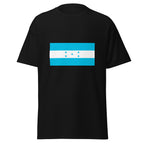 Unisex heather gray t-shirt featuring Honduran flag design printed across the front chest