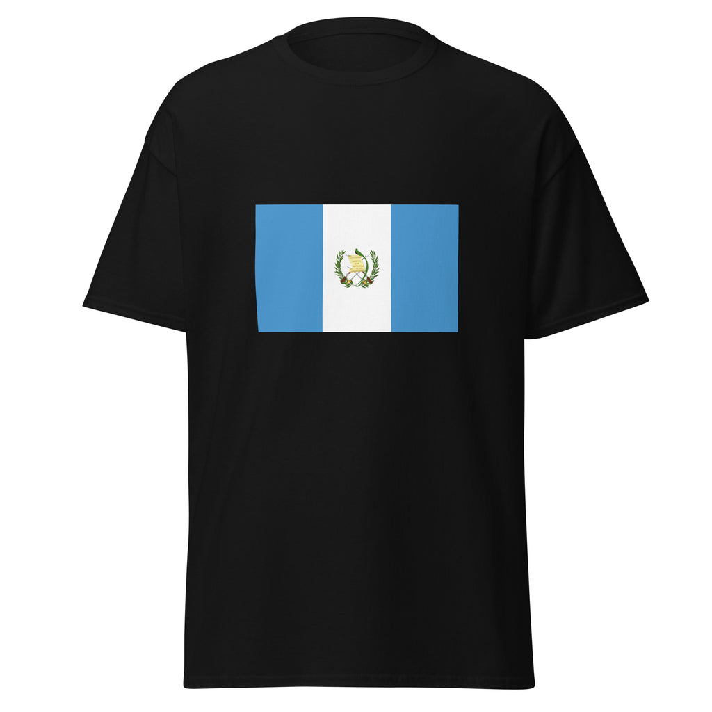Unisex heather gray t-shirt featuring Guatemalan flag design printed across the front chest