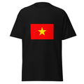 Unisex navy blue t-shirt featuring Vietnamese flag design printed across the front chest