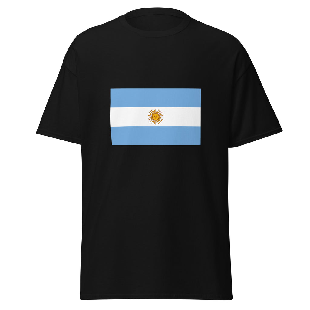 Unisex heather gray t-shirt featuring Argentine flag design printed across the front chest