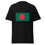 Unisex heather gray t-shirt featuring Bangladeshi flag design printed across the front chest