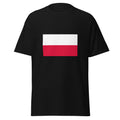 Unisex heather gray t-shirt featuring Polish flag design printed across the front chest