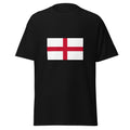 Unisex heather gray t-shirt featuring English flag design printed across the front chest