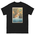 Unisex classic tee featuring Kawase Hasui's woodblock print of Ajame Senju Taki waterfall