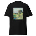 Unisex t-shirt featuring Claude Monet 'Coup de vent' artwork, shown in Black, front view, sizes S–5XL
