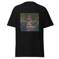 Unisex t-shirt featuring Claude Monet 'Eine Allee in Monets Garten' artwork, shown in Black, front view, sizes S–5XL