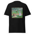 Unisex t-shirt featuring Claude Monet 'In The Woods At Giverny' artwork, shown in Black, front view, sizes S–5XL