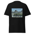 Unisex t-shirt featuring Claude Monet 'St. Germain l’Auxerrois' artwork, shown in Black, front view, sizes S–5XL