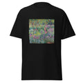 Unisex t-shirt featuring Claude Monet 'The Artist’s Garden in Giverny' artwork, shown in Black, front view, sizes S–5XL