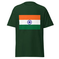 Unisex navy blue t-shirt featuring Indian flag design printed across the front chest
