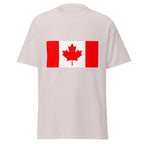 Unisex forest green t-shirt featuring Canadian flag design printed across the front chest