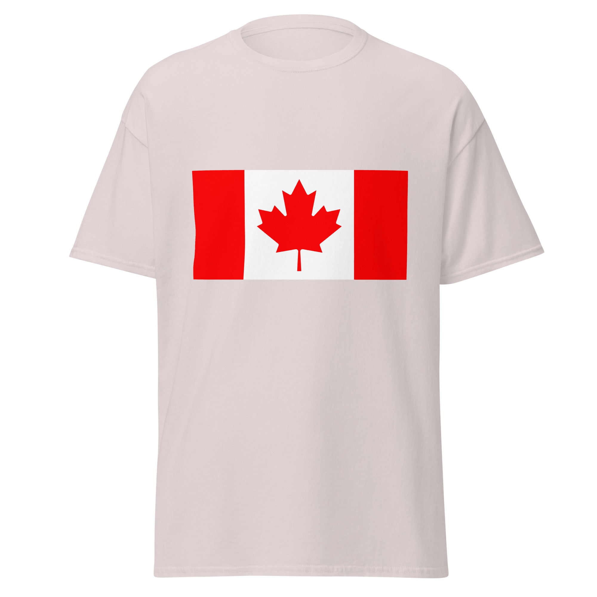 Unisex forest green t-shirt featuring Canadian flag design printed across the front chest