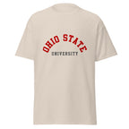 Unisex classic tee featuring Ohio State University name and branding in scarlet and grey