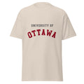 Unisex classic tee featuring University of Ottawa name and branding in garnet and grey