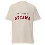 Unisex classic tee featuring University of Ottawa name and branding in garnet and grey