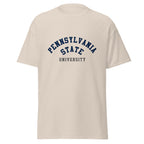 Unisex classic tee featuring Penn State University name and branding in navy and white