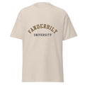 Unisex classic tee featuring Vanderbilt University name and branding in black and gold