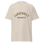 Unisex classic tee featuring Vanderbilt University name and branding in black and gold