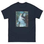 Unisex classic tee featuring Renoir's impressionist painting of a woman seated at a piano