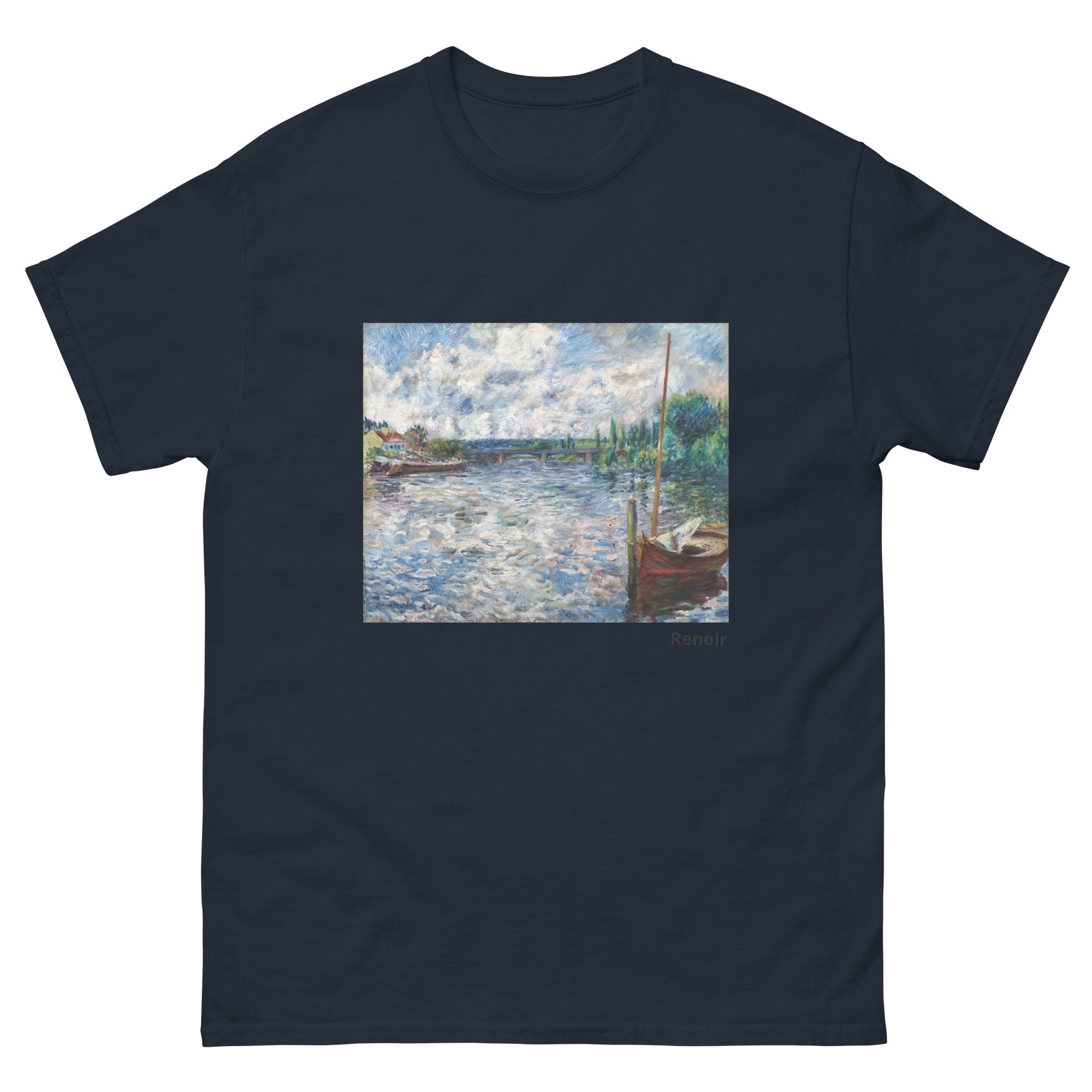 Unisex classic tee featuring Renoir's impressionist river scene The Seine at Chatou