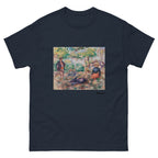 Unisex classic tee featuring Renoir's impressionist painting of figures resting in the grass