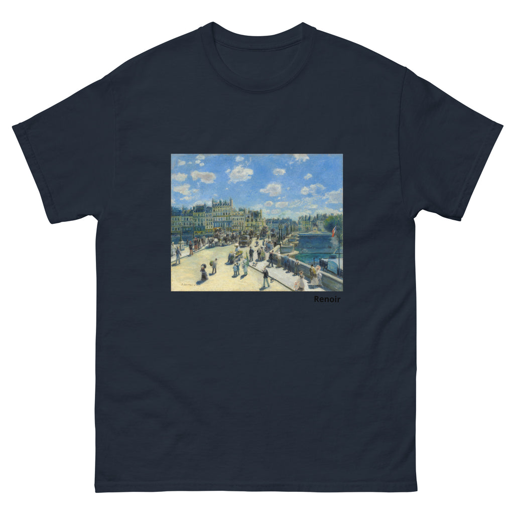 Unisex classic tee featuring Renoir's impressionist street scene of the Pont Neuf in Paris