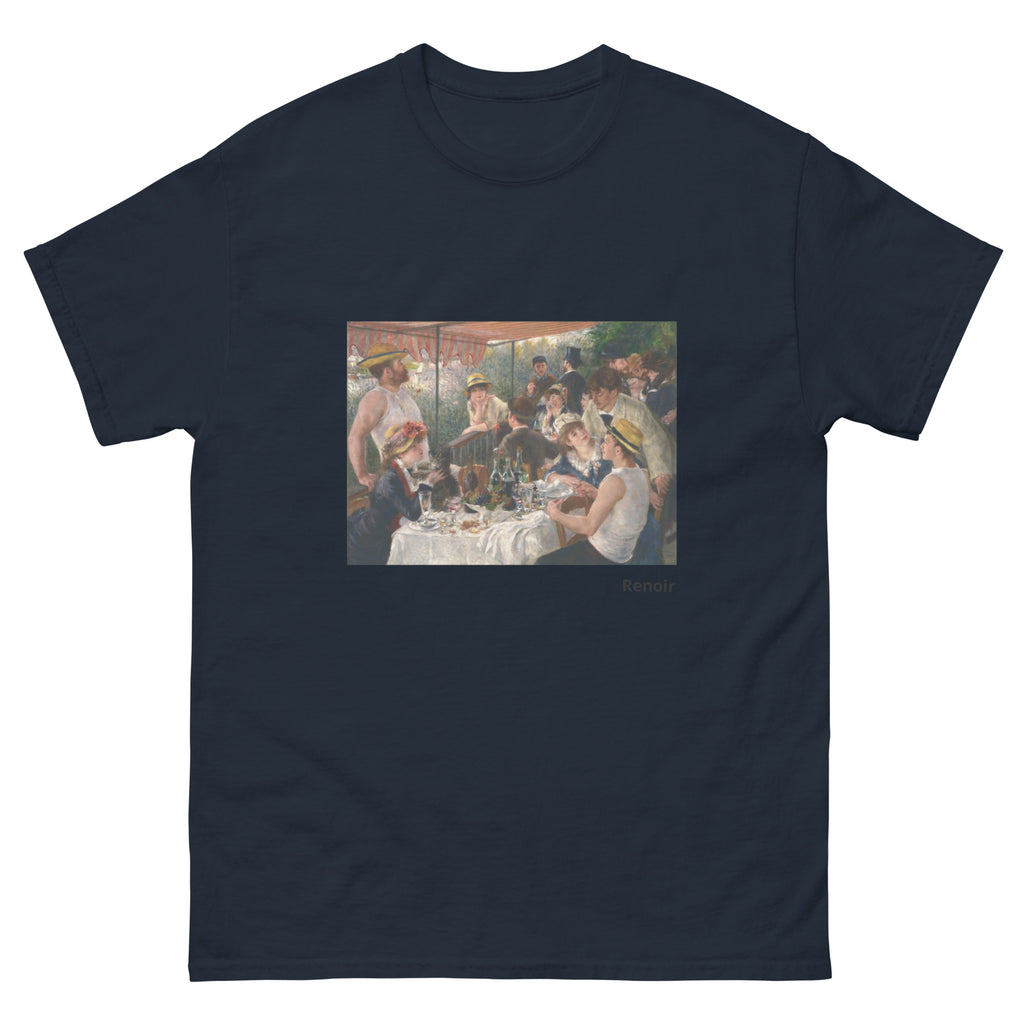 Unisex classic tee featuring Renoir's Luncheon of the Boating Party with lively outdoor gathering