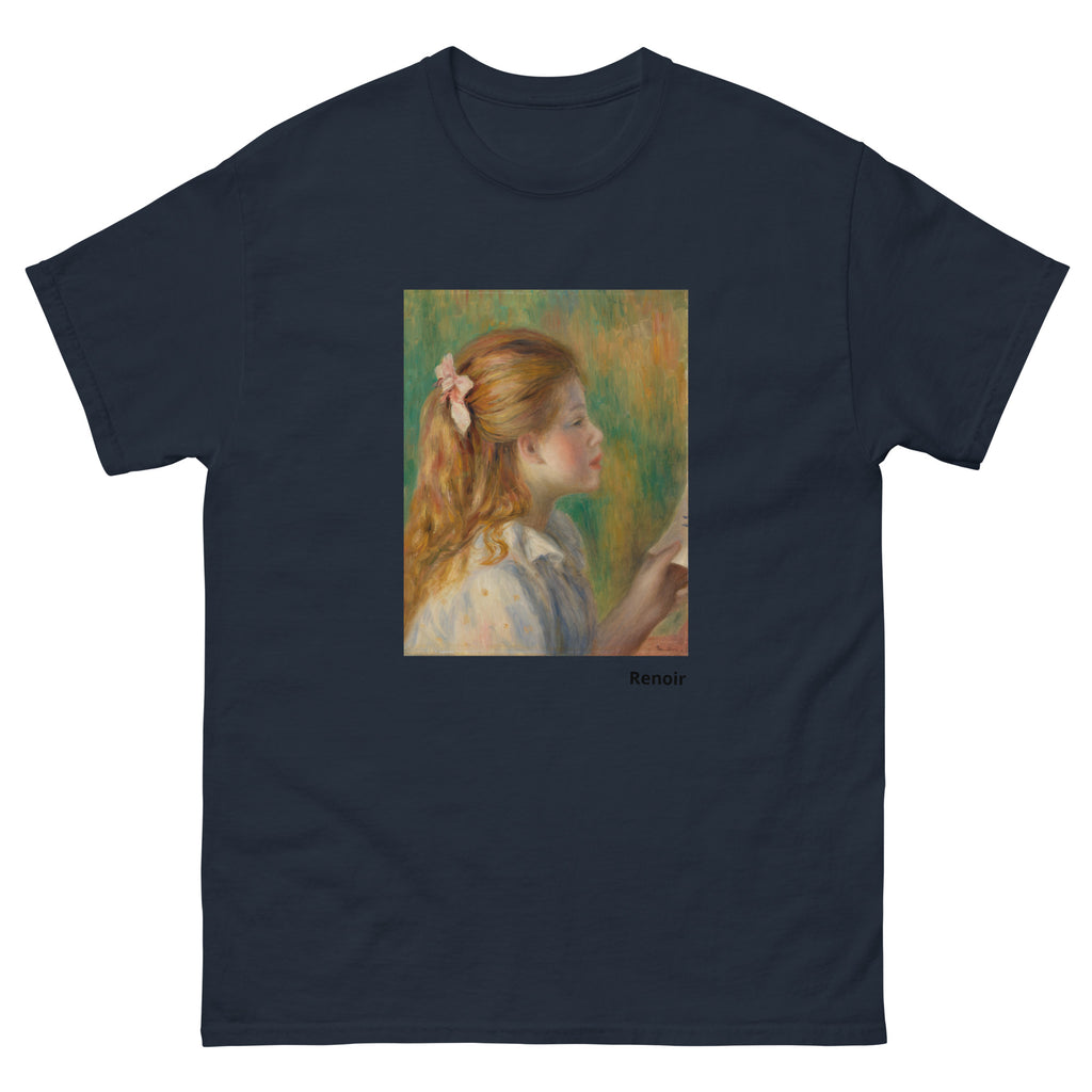 Unisex classic tee featuring Renoir's impressionist reading scene painting La Lecture