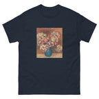 Unisex classic tee featuring Renoir's impressionist still life of flowers in a green vase