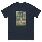 Unisex classic tee featuring Renoir's impressionist painting of a woman and child in a landscape