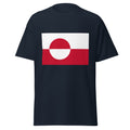 Unisex heather gray t-shirt featuring Greenlandic flag design printed across the front chest