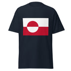 Unisex heather gray t-shirt featuring Greenlandic flag design printed across the front chest